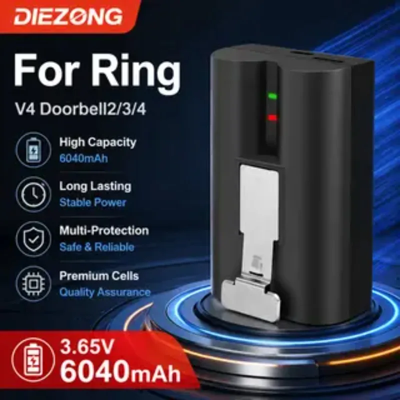High-Performance Fast Charging for Ring-Video V4 Compatible with Ring Video Doorbell 3.65V 6040mAh Li-ion Battery in Stock
High-Performance Fast Charging for Ring-Video V4 Compatible with Ring Video Doorbell 3.65V 6040mAh Li-ion Battery in Stock