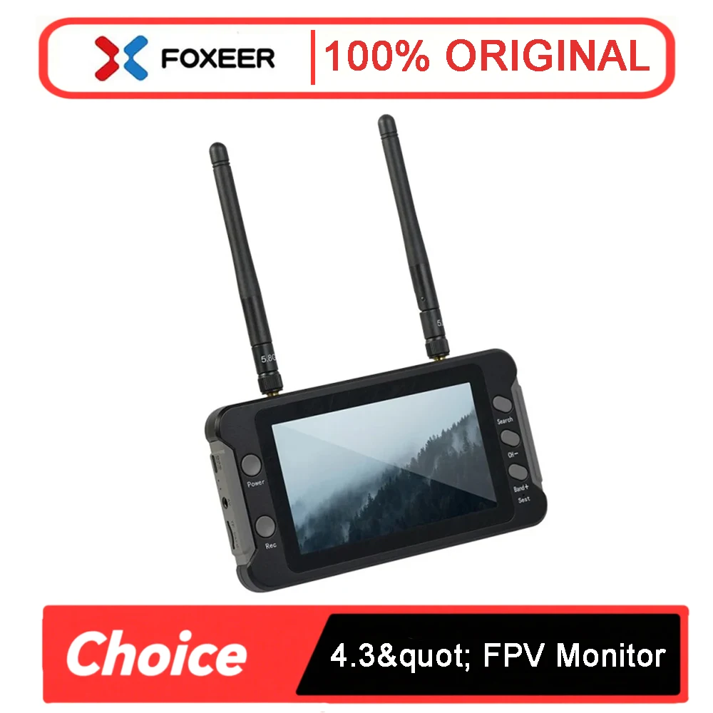 Foxeer 4.3" FPV Monitor 5.8G 40CH Build-in High Sensitivity Dual Receiver DVR W/ Battery Portable Monitor for FPV Freestyle DIY
Foxeer 4.3" FPV Monitor 5.8G 40CH Build-in High Sensitivity Dual Receiver DVR W/ Battery Portable Monitor for FPV Freestyle DIY