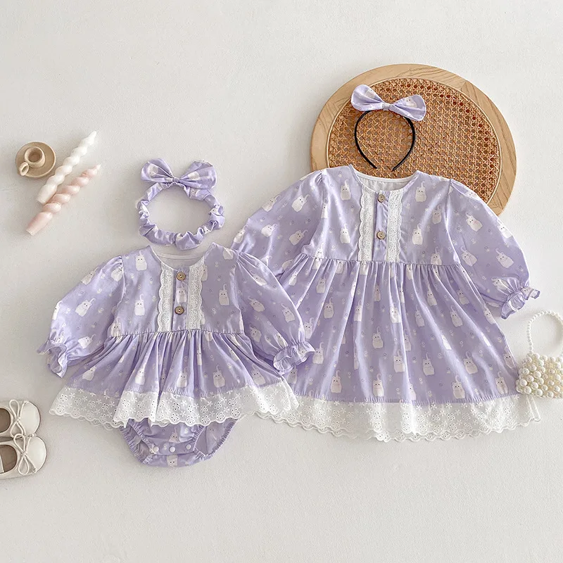 2025 Baby Girls Cute Cat Printed Romper Lace Design Long Sleeves Girl Casual Daily Dresses Round Neck Cute Children Clothing
2025 Baby Girls Cute Cat Printed Romper Lace Design Long Sleeves Girl Casual Daily Dresses Round Neck Cute Children Clothing