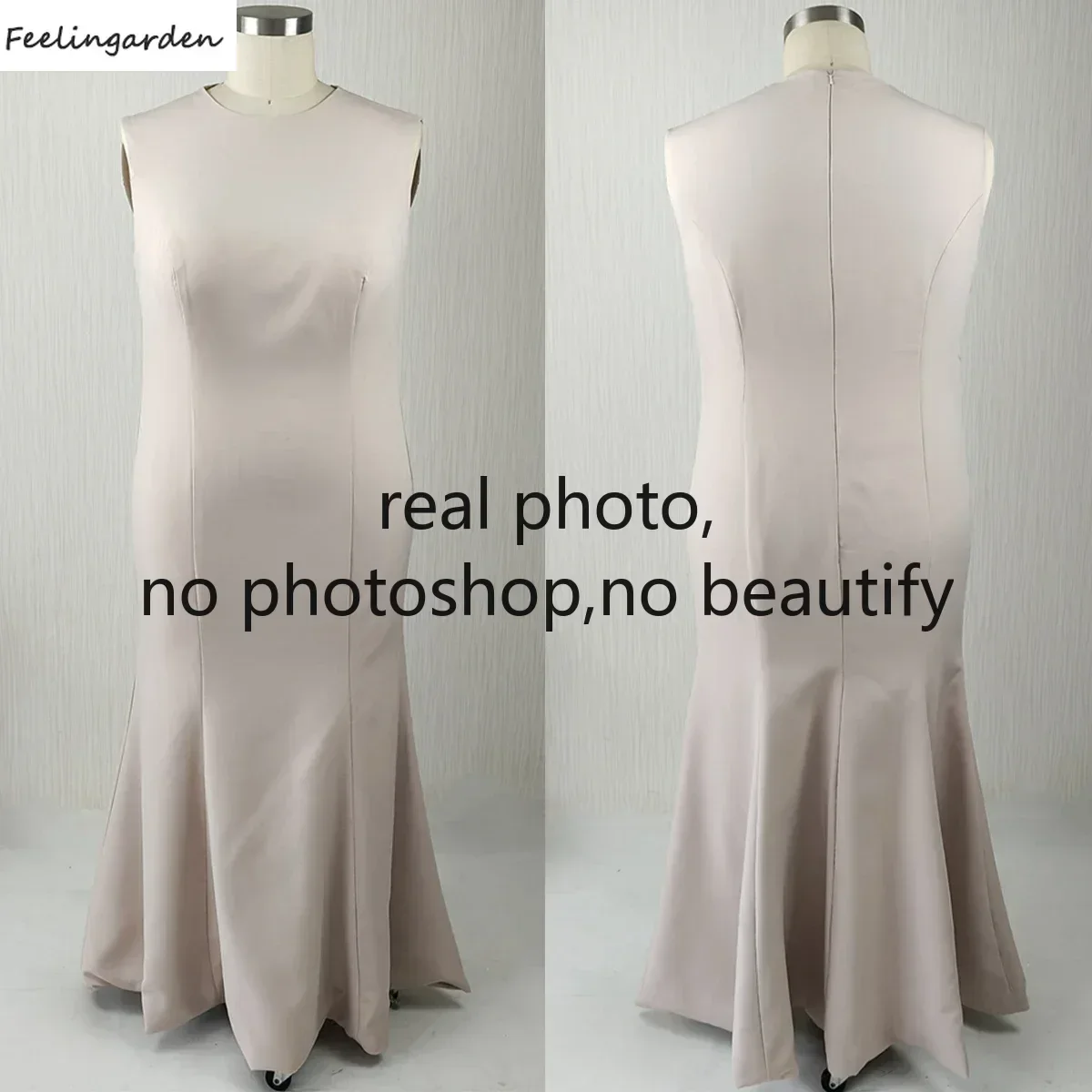 Feelingarden Customized Real Photo Plus size Evening Dress Simple Khaki O-neck Sleeveless Mermaid Floor Length Party Formal Gown
Feelingarden Customized Real Photo Plus size Evening Dress Simple Khaki O-neck Sleeveless Mermaid Floor Length Party Formal Gown
