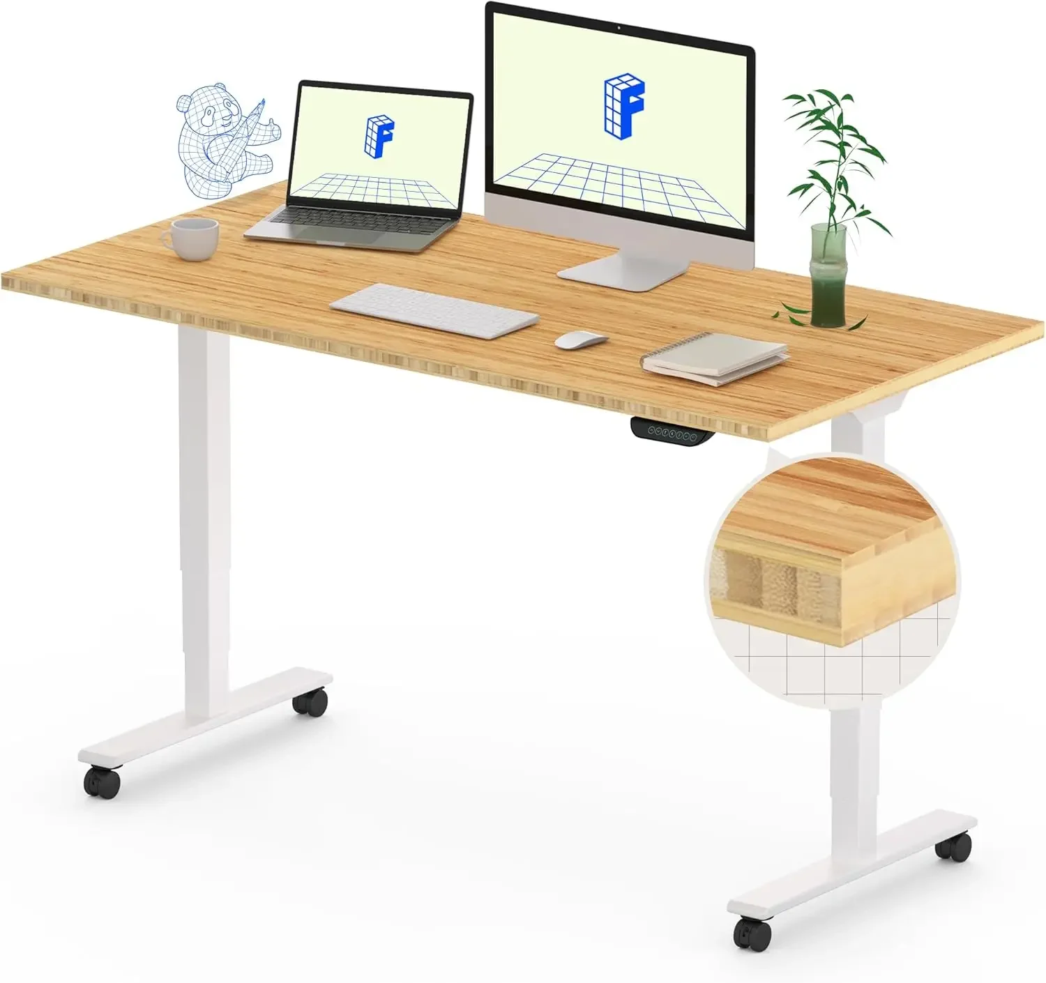 FLEXISPOT E6 Bamboo Dual Motor 3 Stages Standing Desk 48x24 Inch Whole-Piece Board Electric Height Adjustable Desk Stand Up Desk
FLEXISPOT E6 Bamboo Dual Motor 3 Stages Standing Desk 48x24 Inch Whole-Piece Board Electric Height Adjustable Desk Stand Up Desk