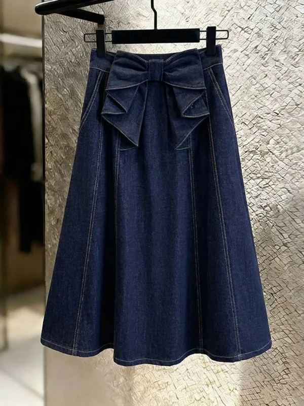 3D Knot Thin Denim Skirt Women's Spring Summer New plus Size Beautiful Midi Half Skirt High Waist A-Line Skirt
3D Knot Thin Denim Skirt Women's Spring Summer New plus Size Beautiful Midi Half Skirt High Waist A-Line Skirt