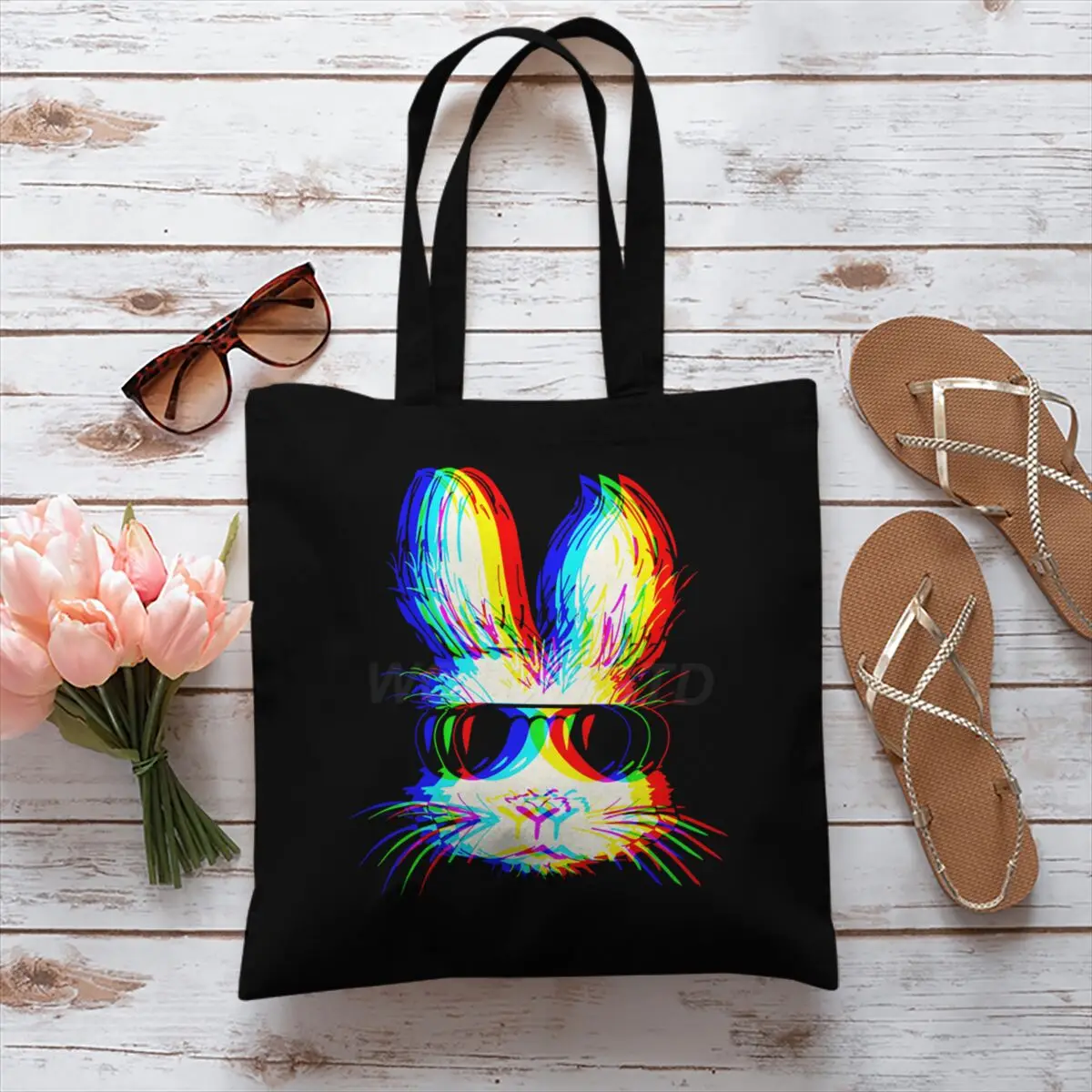 Hip Hop Rabbit Pattern Print Canvas Tote Bag, Reusable Grocery Shoulder Bag Animal Bunny Easter Handbags Women's Shoulder Bag
Hip Hop Rabbit Pattern Print Canvas Tote Bag, Reusable Grocery Shoulder Bag Animal Bunny Easter Handbags Women's Shoulder Bag