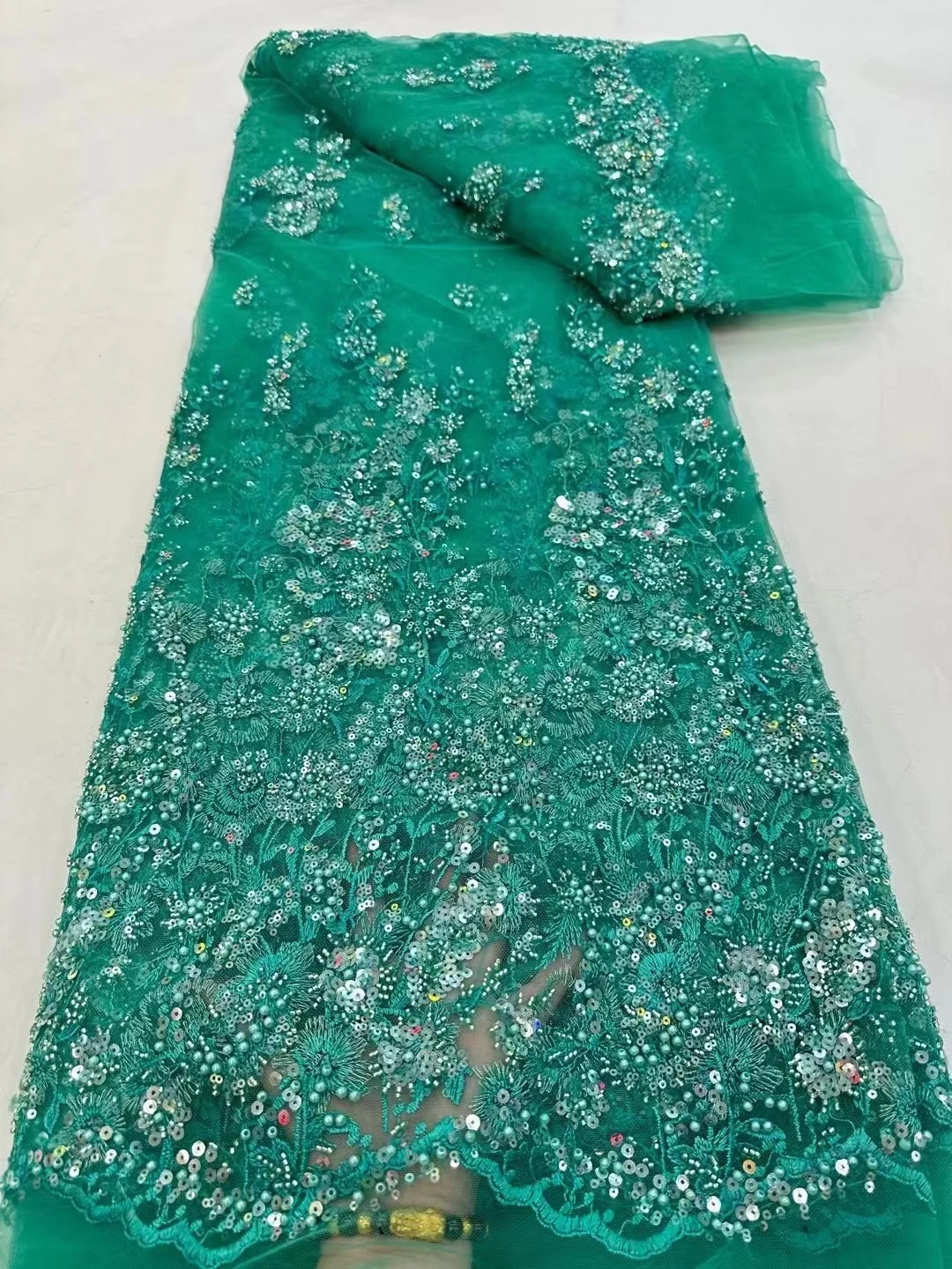 Luxurious Beaded African Groom Sequins Lace Fabric High Quality Heavy Beads Embroidery French Tulle Lace Nigerian Wedding Dress
Luxurious Beaded African Groom Sequins Lace Fabric High Quality Heavy Beads Embroidery French Tulle Lace Nigerian Wedding Dress