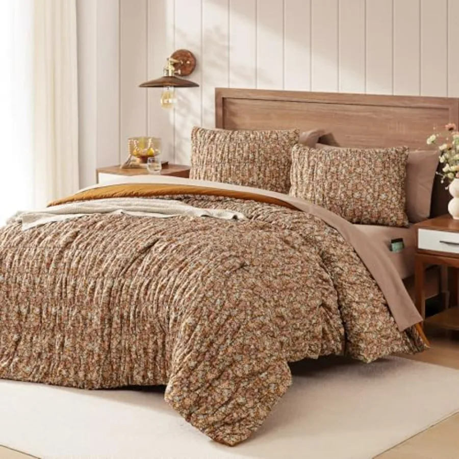 Comforter Set-7 Pieces Classic Puff Floral Bedding Sets for All Seasons, Shabby Chic Farmhouse Bed in a Bag with Wildflowers Co
Comforter Set-7 Pieces Classic Puff Floral Bedding Sets for All Seasons, Shabby Chic Farmhouse Bed in a Bag with Wildflowers Co