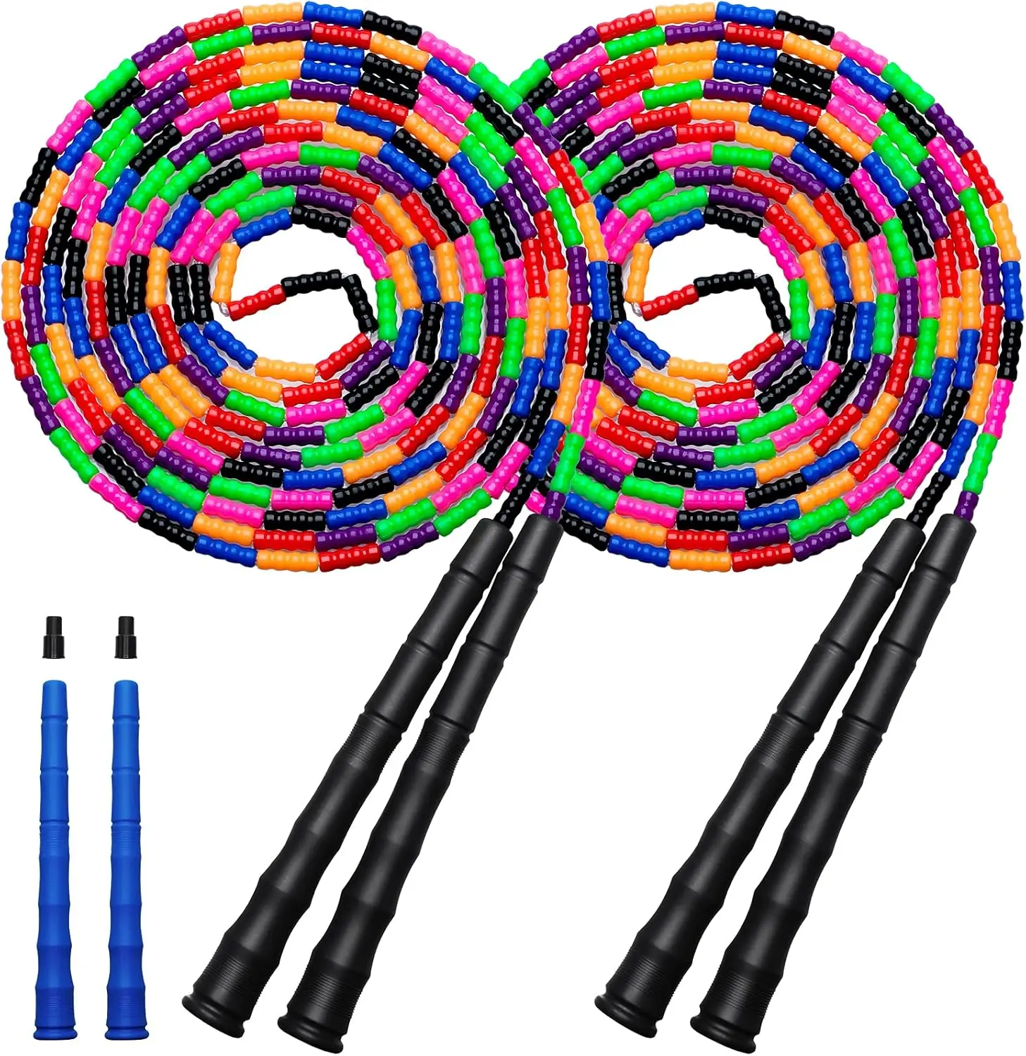 16FT Double Dutch Jump Rope, Adjustable Beaded Rope for Kids & Adults, Long Enough for 5-6 Jumpers
16FT Double Dutch Jump Rope, Adjustable Beaded Rope for Kids & Adults, Long Enough for 5-6 Jumpers
