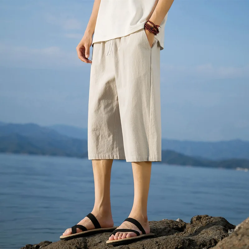 Summer casual cotton linen cropped pants new solid color straight leg men's lightweight large solid color linen cropped pants
Summer casual cotton linen cropped pants new solid color straight leg men's lightweight large solid color linen cropped pants