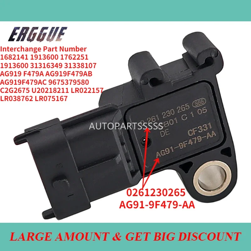 Quality 0261230265 AG91-9F479-AA LR022157 9675379580 1682141 1913600 For Ford Focu Escape For Mazda BT-5 For Mustang MAP Sensor
Quality 0261230265 AG91-9F479-AA LR022157 9675379580 1682141 1913600 For Ford Focu Escape For Mazda BT-5 For Mustang MAP Sensor