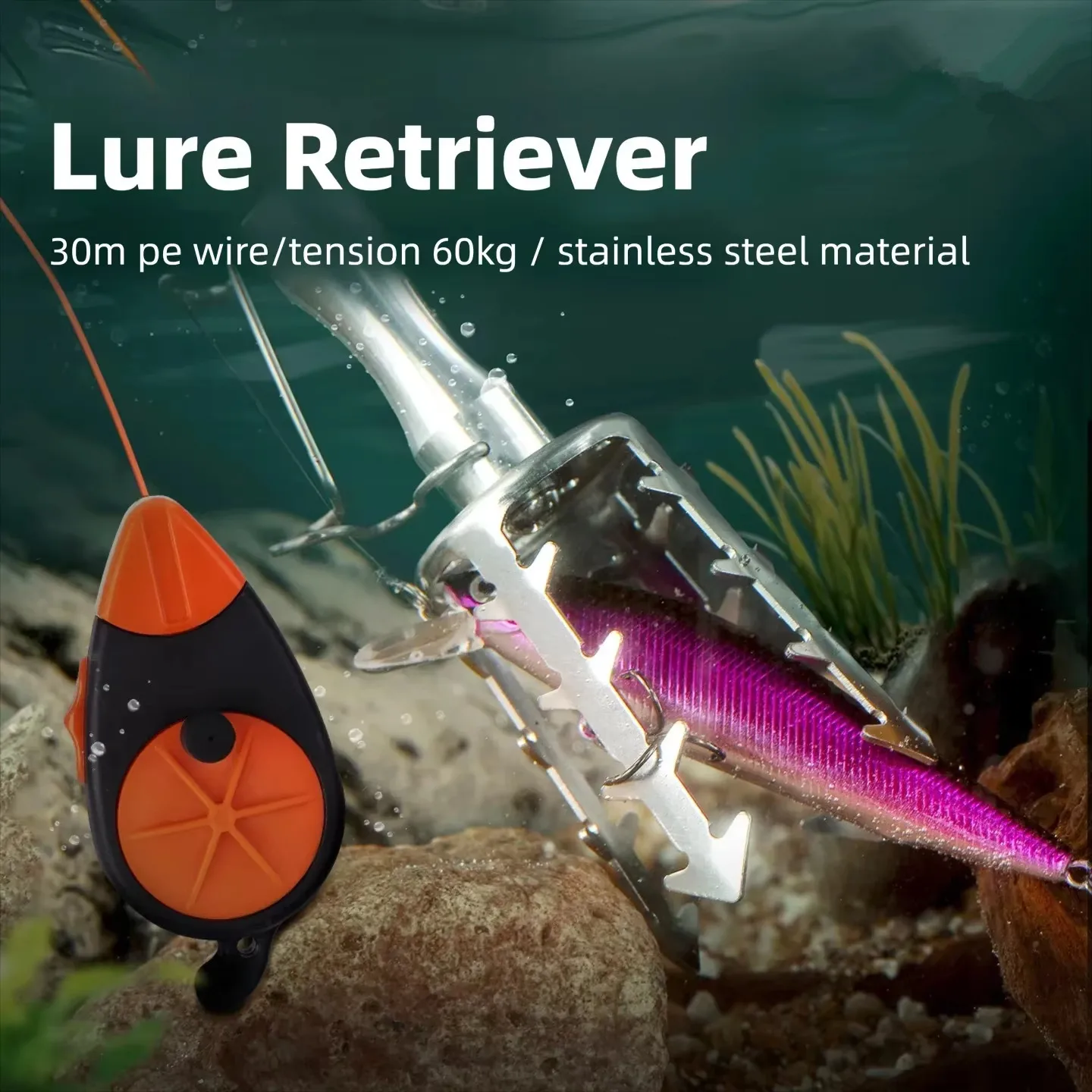 Stainless Steel Lure Retriever With 30m PE Line,Pull Force 132LB, Bait Gripper Stuck Fish Lures Seeker Bait Saver Fishing Tools
Stainless Steel Lure Retriever With 30m PE Line,Pull Force 132LB, Bait Gripper Stuck Fish Lures Seeker Bait Saver Fishing Tools