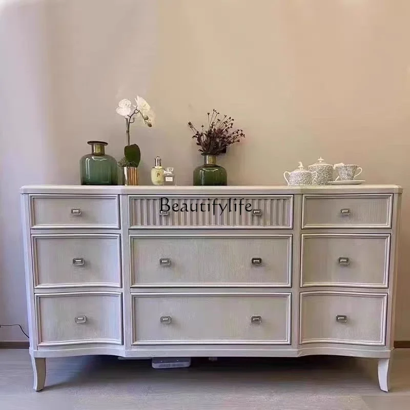 American light luxury solid wood nine-chest cabinet retro simple modern bedroom storage cabinet
American light luxury solid wood nine-chest cabinet retro simple modern bedroom storage cabinet