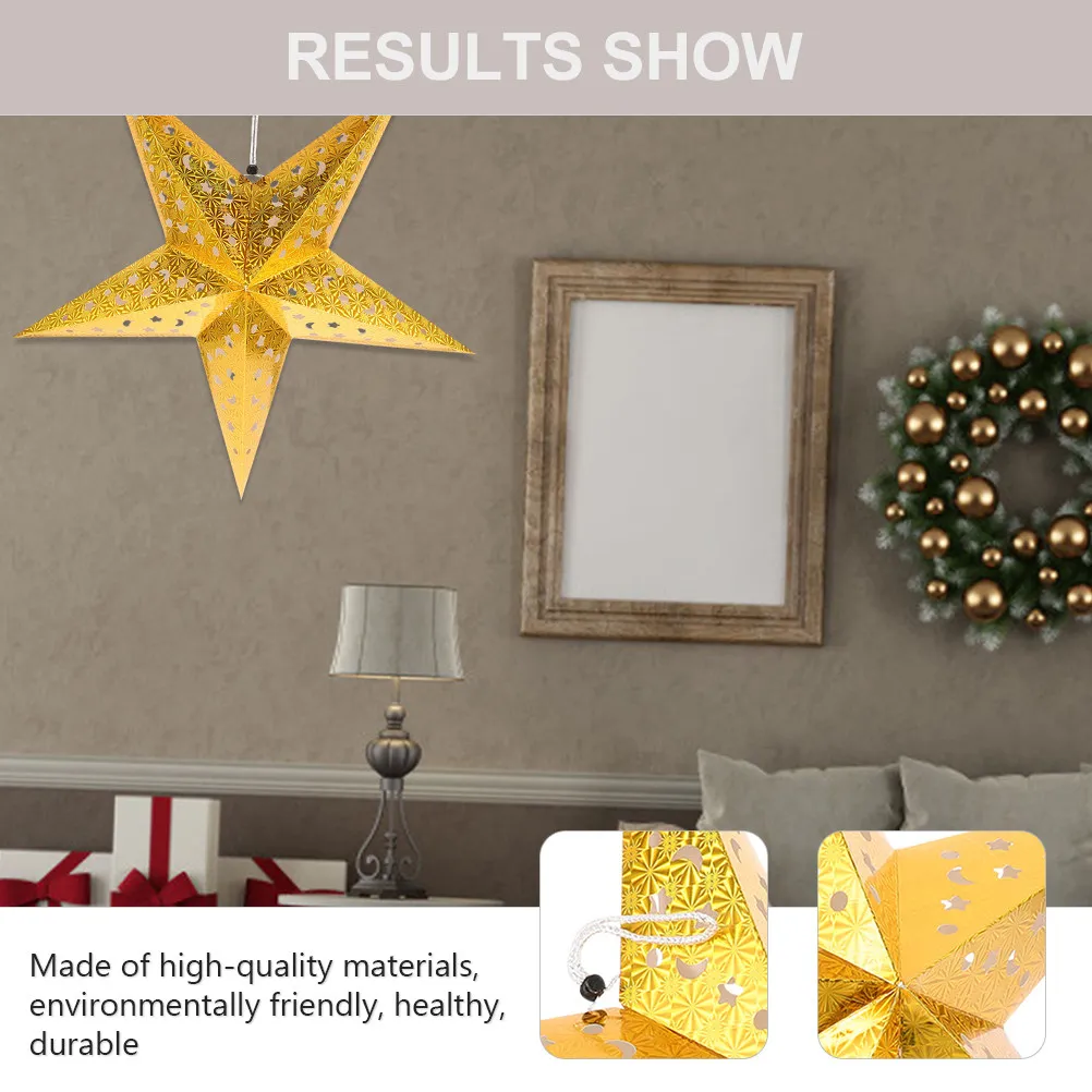 6Pcs Star Shaped Lampshade Paper Ceiling Pendant Decor Five-Pointed Star Hanging Ornament Festival Party Theme Lighting
6Pcs Star Shaped Lampshade Paper Ceiling Pendant Decor Five-Pointed Star Hanging Ornament Festival Party Theme Lighting