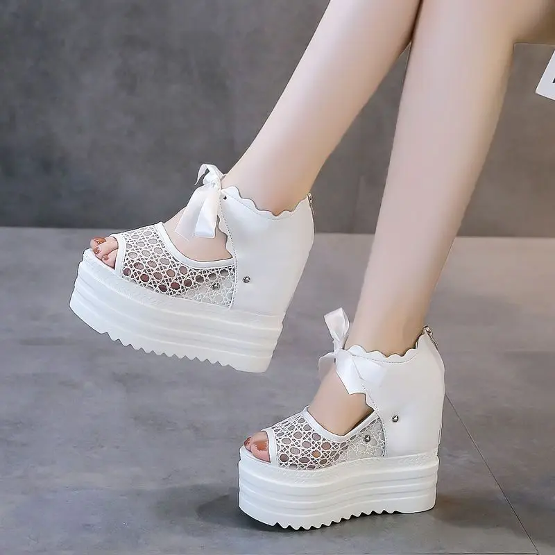 Women's Lace Peep Toe Roman Sandals Korean Style Summer Wedge Platform High Heel Openwork Mesh
Women's Lace Peep Toe Roman Sandals Korean Style Summer Wedge Platform High Heel Openwork Mesh