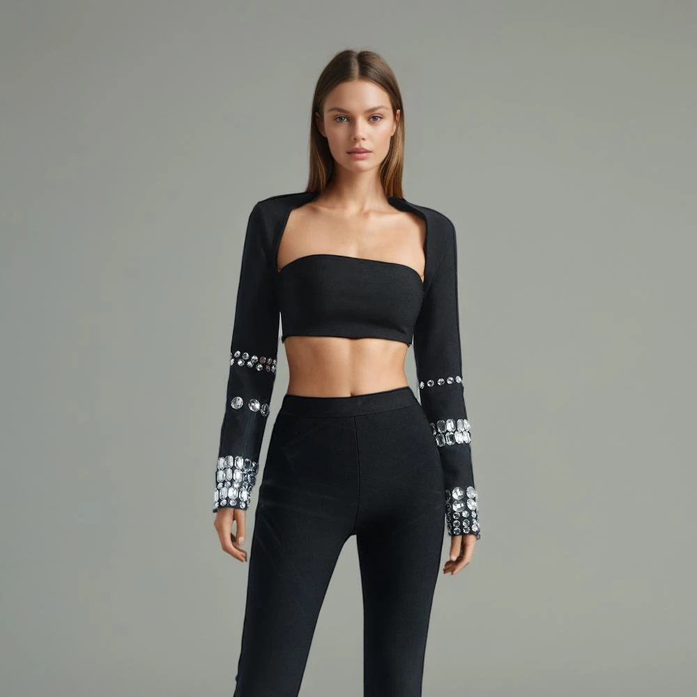 Solid Popular Designer Jacke For Women Long Sleeve Open Stitch Sexy Spliced Diamond Crop Top Female Summer Clothing New
Solid Popular Designer Jacke For Women Long Sleeve Open Stitch Sexy Spliced Diamond Crop Top Female Summer Clothing New