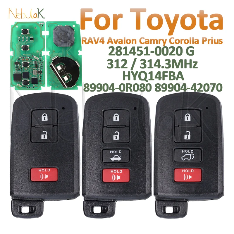 281451-0020 G Smart Remote Key Car Fob 312/314MHz for Toyota Avalon Camry Corolla RAV4 Prius 2015 2016 2017 2018 2019 HYQ14FBA
281451-0020 G Smart Remote Key Car Fob 312/314MHz for Toyota Avalon Camry Corolla RAV4 Prius 2015 2016 2017 2018 2019 HYQ14FBA