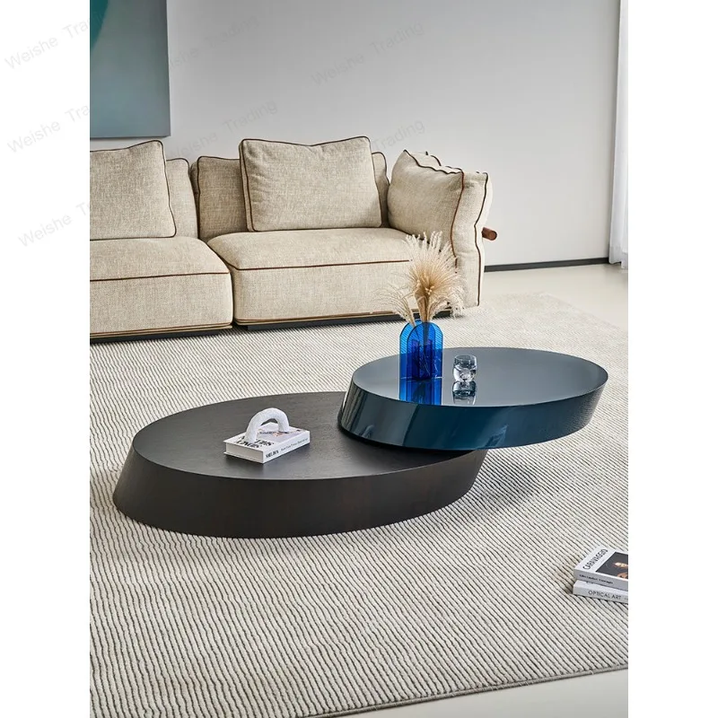 Italian minimalist stainless steel coffee table oval rotatable living room home high-end round table
Italian minimalist stainless steel coffee table oval rotatable living room home high-end round table