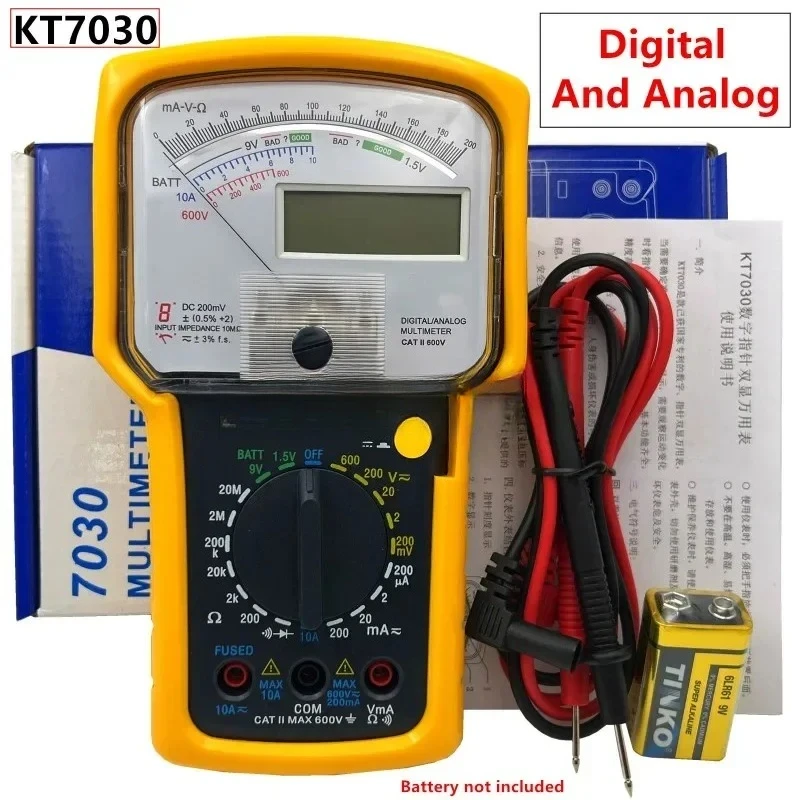 KT7030 High Precision Pointer Digital Display Dual Purpose Multimeter Dual Display Multimeter With Protective Cover
KT7030 High Precision Pointer Digital Display Dual Purpose Multimeter Dual Display Multimeter With Protective Cover