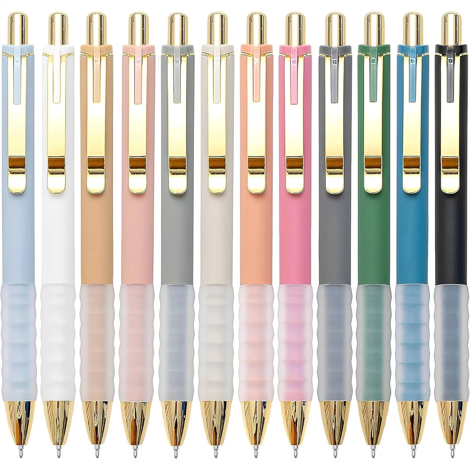 Ballpoint Pens Black Medium Point 1mm with Super Soft Grip Retractable Pens for Office School Supplies (Gold, 12 Pack)
Ballpoint Pens Black Medium Point 1mm with Super Soft Grip Retractable Pens for Office School Supplies (Gold, 12 Pack)