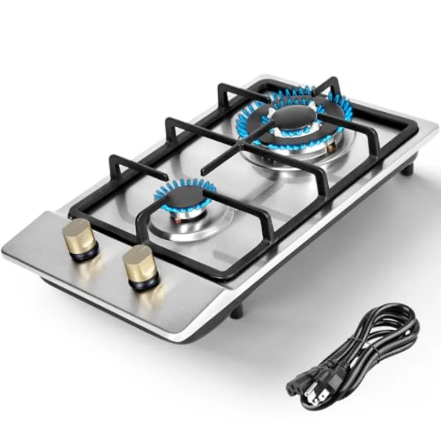 12 Inch Propane Cooktop 2 Burner Portable Gas Stove Stainless Steel Dual Fuel LPG/NG Convertible with Thermocouple Safety Prote
12 Inch Propane Cooktop 2 Burner Portable Gas Stove Stainless Steel Dual Fuel LPG/NG Convertible with Thermocouple Safety Prote