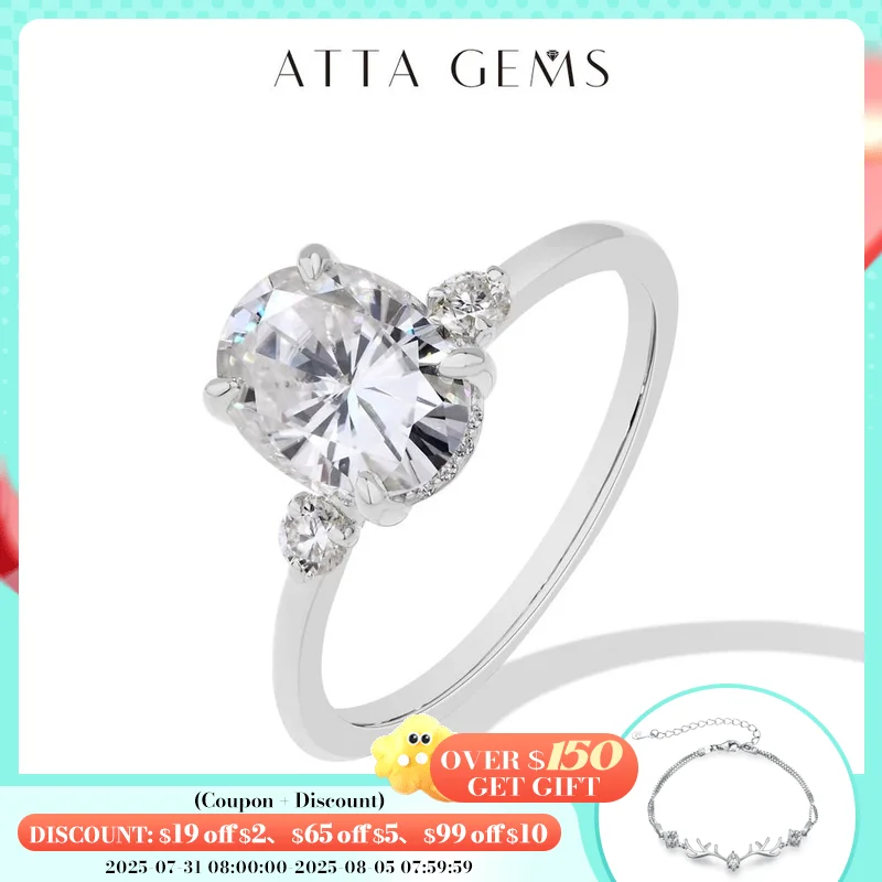 ATTAGEMS 2CT Oval Cut Moissanite Solitaire Ring for Women Lab Grown VVS1 Diamond 9*7mm S925 Silver 18K Gold Wedding Fine Jewelry
ATTAGEMS 2CT Oval Cut Moissanite Solitaire Ring for Women Lab Grown VVS1 Diamond 9*7mm S925 Silver 18K Gold Wedding Fine Jewelry
