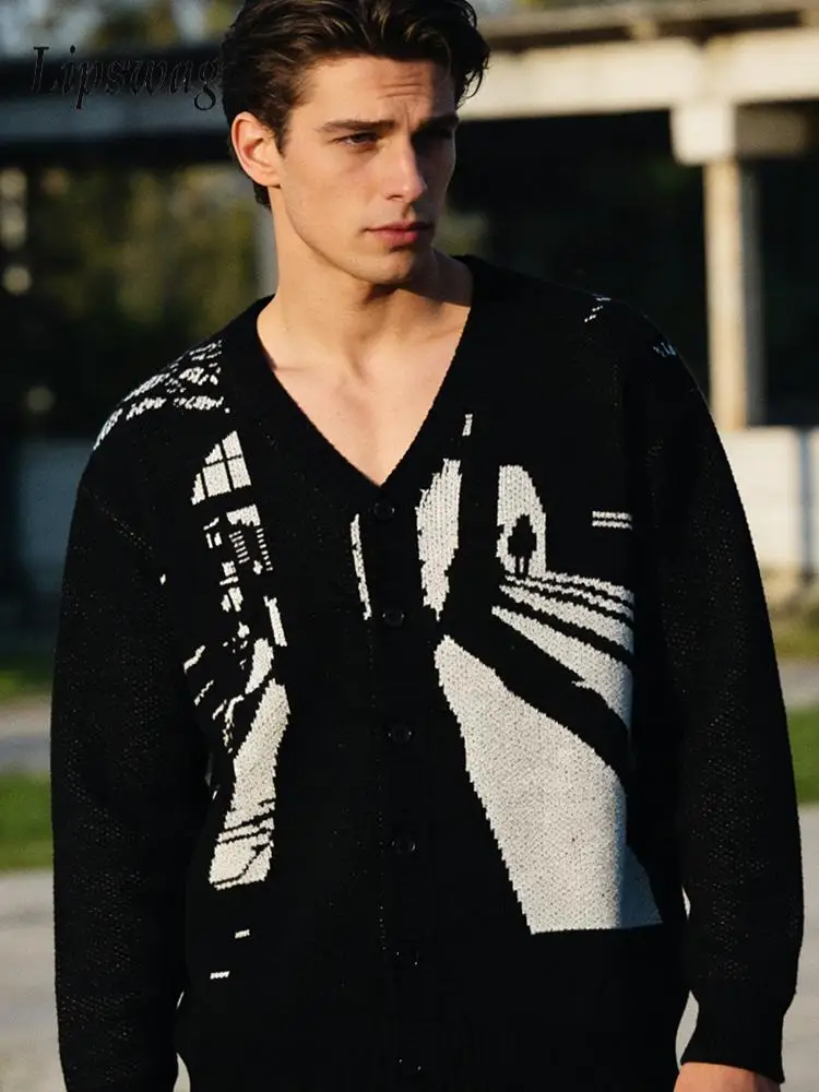 Мужские кардиганы Y2K: модные вязаные свитера с графическим жаккардовым узором, винтажные мужские вязаные куртки с длинным рукавом и V-образным вырезом
Мужские кардиганы Y2K: модные вязаные свитера с графическим жаккардовым узором, винтажные мужские вязаные куртки с длинным рукавом и V-образным вырезом