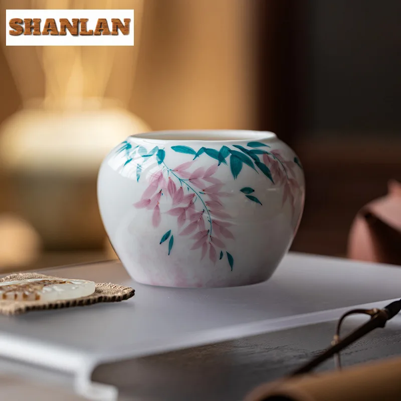 360ml Hand-painted Wisteria Flower Round Peach Jianshui Tea Wash Water Washing Slag Tank Household Chaxi Tableware Collection
360ml Hand-painted Wisteria Flower Round Peach Jianshui Tea Wash Water Washing Slag Tank Household Chaxi Tableware Collection