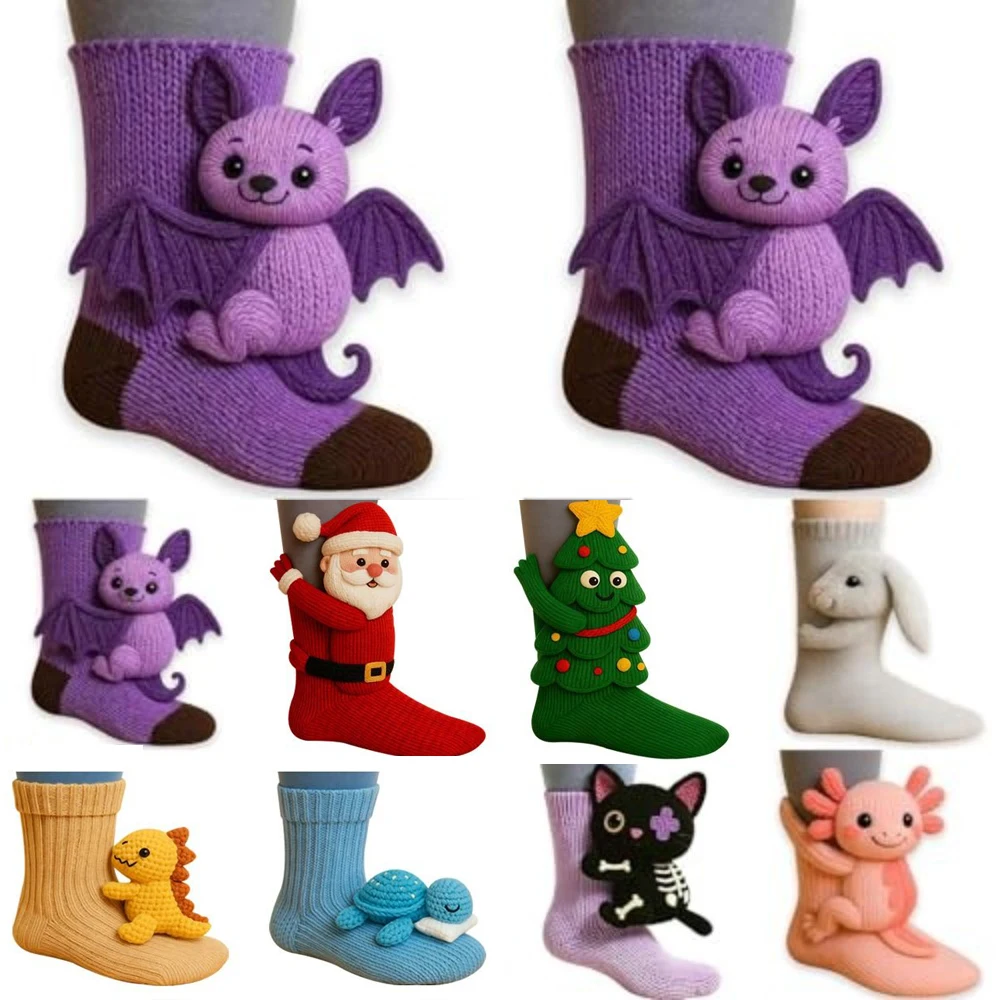 Новые 3D вязаные носки с животными, двухслойные забавные носки ручной работы, связанные крючком, дышащие теплые носки средней длины для мужчин и женщин
Новые 3D вязаные носки с животными, двухслойные забавные носки ручной работы, связанные крючком, дышащие теплые носки средней длины для мужчин и женщин