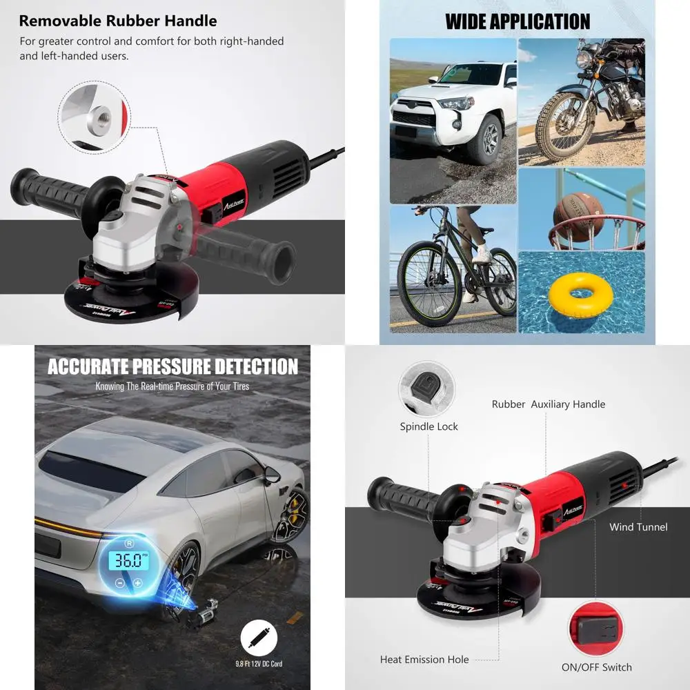 Портативный набор угловой шлифовальной машины 12В с интегрированным насосом для накачивания шин
Портативный набор угловой шлифовальной машины 12В с интегрированным насосом для накачивания шин