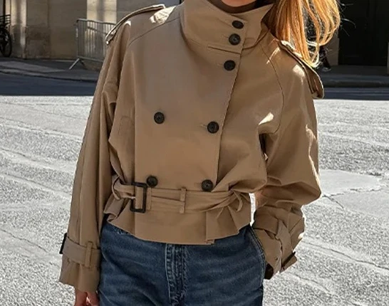 Осень 202, женская верхняя одежда для поездок на работу, винтажный женский плащ на шнуровке, двубортный короткий жакет с длинными рукавами и воротником-стойкой
Осень 202, женская верхняя одежда для поездок на работу, винтажный женский плащ на шнуровке, двубортный короткий жакет с длинными рукавами и воротником-стойкой