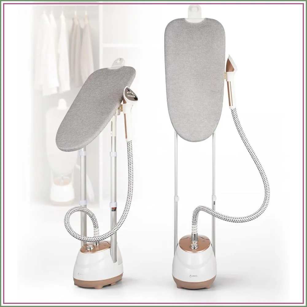 1800W Clothes Steamer with 360° Rotatable Ironing Board, 30s Fast Heat, 2L Tank 60 Mins Steam, for Suits, Dresses, Curtains
1800W Clothes Steamer with 360° Rotatable Ironing Board, 30s Fast Heat, 2L Tank 60 Mins Steam, for Suits, Dresses, Curtains