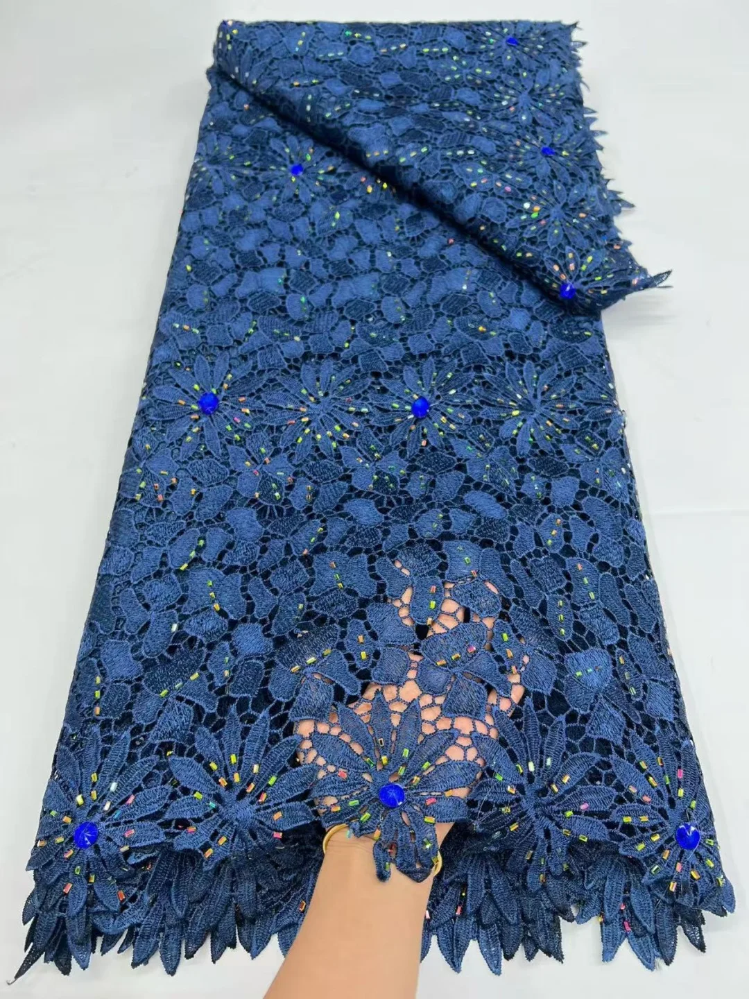 New African Lace Fabric Nigerian Tulle Embroidered Bridal Gown Material Soft Cotton Damask for Wedding Party Dress Sewing 2026
New African Lace Fabric Nigerian Tulle Embroidered Bridal Gown Material Soft Cotton Damask for Wedding Party Dress Sewing 2026
