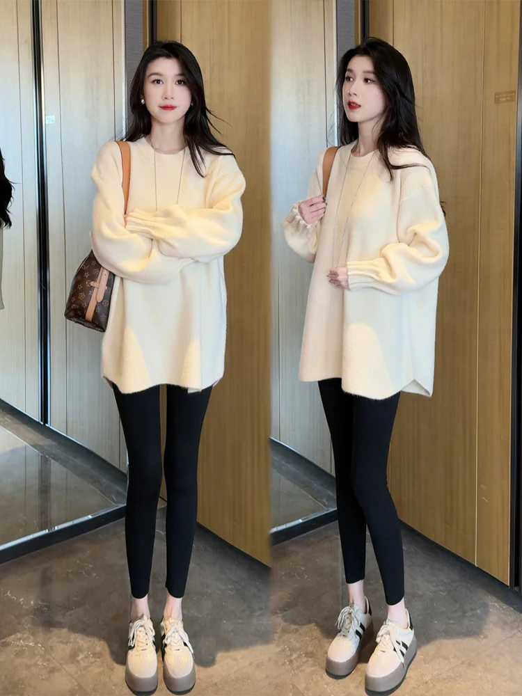 Весна 2025: Женский вязаный свитер свободного кроя с длинными рукавами, универсальный, средней длины, модный и стильный, для ношения под одеждой
Весна 2025: Женский вязаный свитер свободного кроя с длинными рукавами, универсальный, средней длины, модный и стильный, для ношения под одеждой