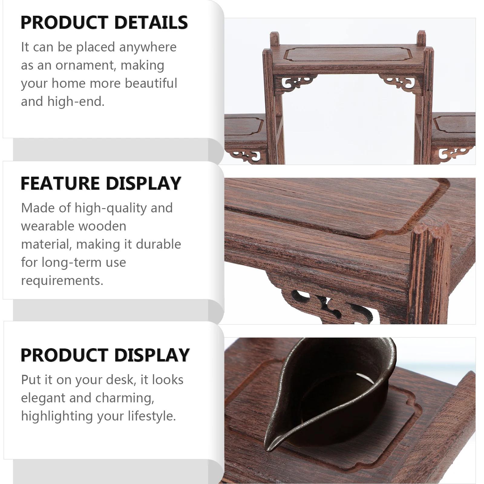 Wooden Display Shelf Curio Stand for Home Decor Vintage Storage Rack Desktop Ornament High-Quality Crafted Wood
Wooden Display Shelf Curio Stand for Home Decor Vintage Storage Rack Desktop Ornament High-Quality Crafted Wood