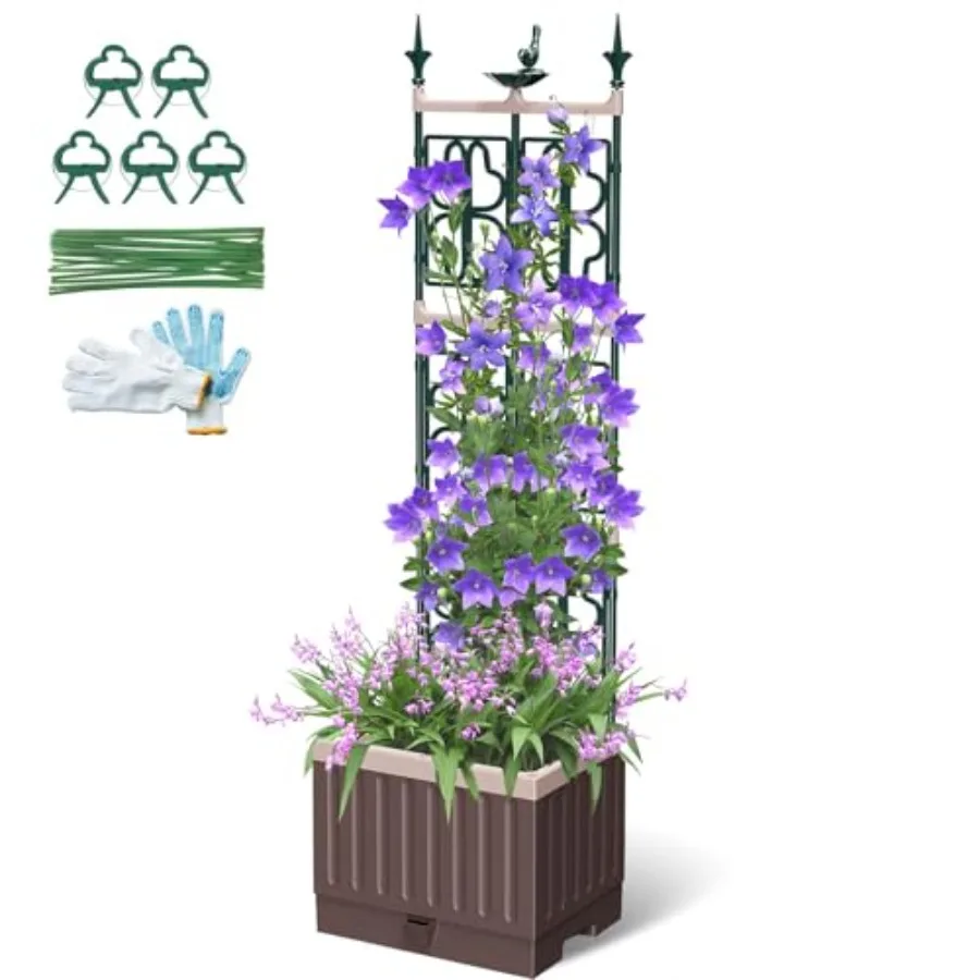 Raised Garden Bed Planter Boxes with Trellis, 61.4" Self-Watering Trellis with Planter Box for Climbing Plants Flowers Vegetabl
Raised Garden Bed Planter Boxes with Trellis, 61.4" Self-Watering Trellis with Planter Box for Climbing Plants Flowers Vegetabl