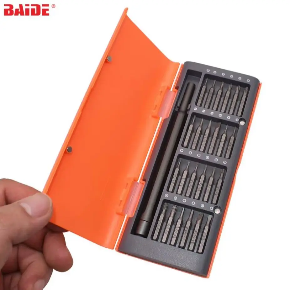 24 in 1 Precision Screwdriver Kit with Plastic Case New Style Magnetic Combination High Quality S2 Steel Bit for Mi 10set/lot
24 in 1 Precision Screwdriver Kit with Plastic Case New Style Magnetic Combination High Quality S2 Steel Bit for Mi 10set/lot