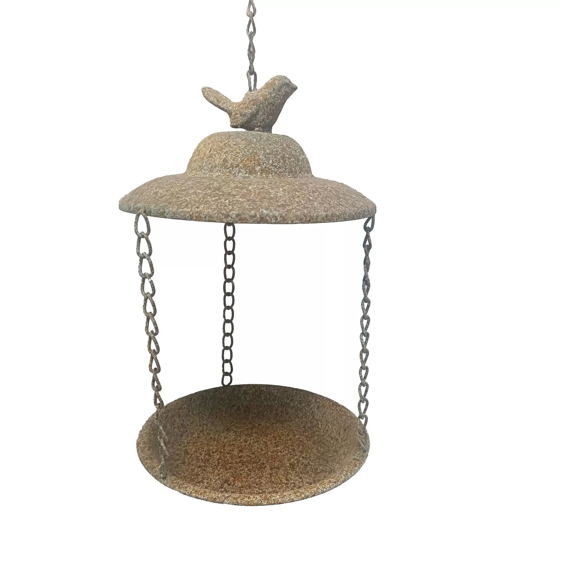 Hanging Planter with Bird Finial, Distressed Antique Rustic Finish, Metal Garden Decor with Chain, 26cm Height x 18cm Width
Hanging Planter with Bird Finial, Distressed Antique Rustic Finish, Metal Garden Decor with Chain, 26cm Height x 18cm Width