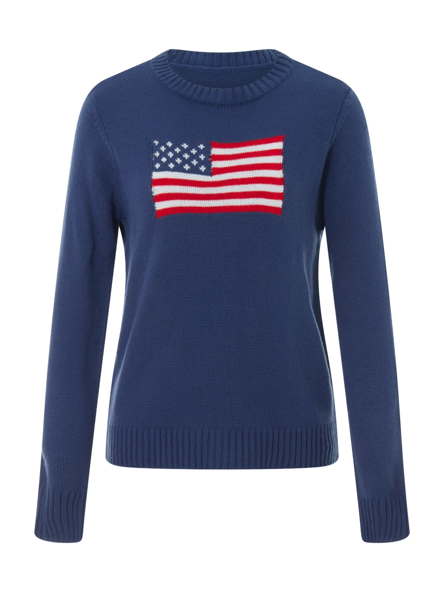Women American Flag Sweater Casual Loose Long Sleeve Crewneck Knit Pullover Jumper Y2k Vintage Spring Fall Streetwear
Women American Flag Sweater Casual Loose Long Sleeve Crewneck Knit Pullover Jumper Y2k Vintage Spring Fall Streetwear