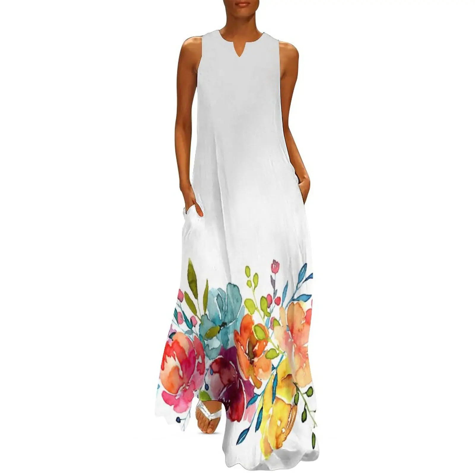 Bright Flowers Summer Watercolor Peonies Long Dress Female dress fairy dress long sleeve dresses
Bright Flowers Summer Watercolor Peonies Long Dress Female dress fairy dress long sleeve dresses