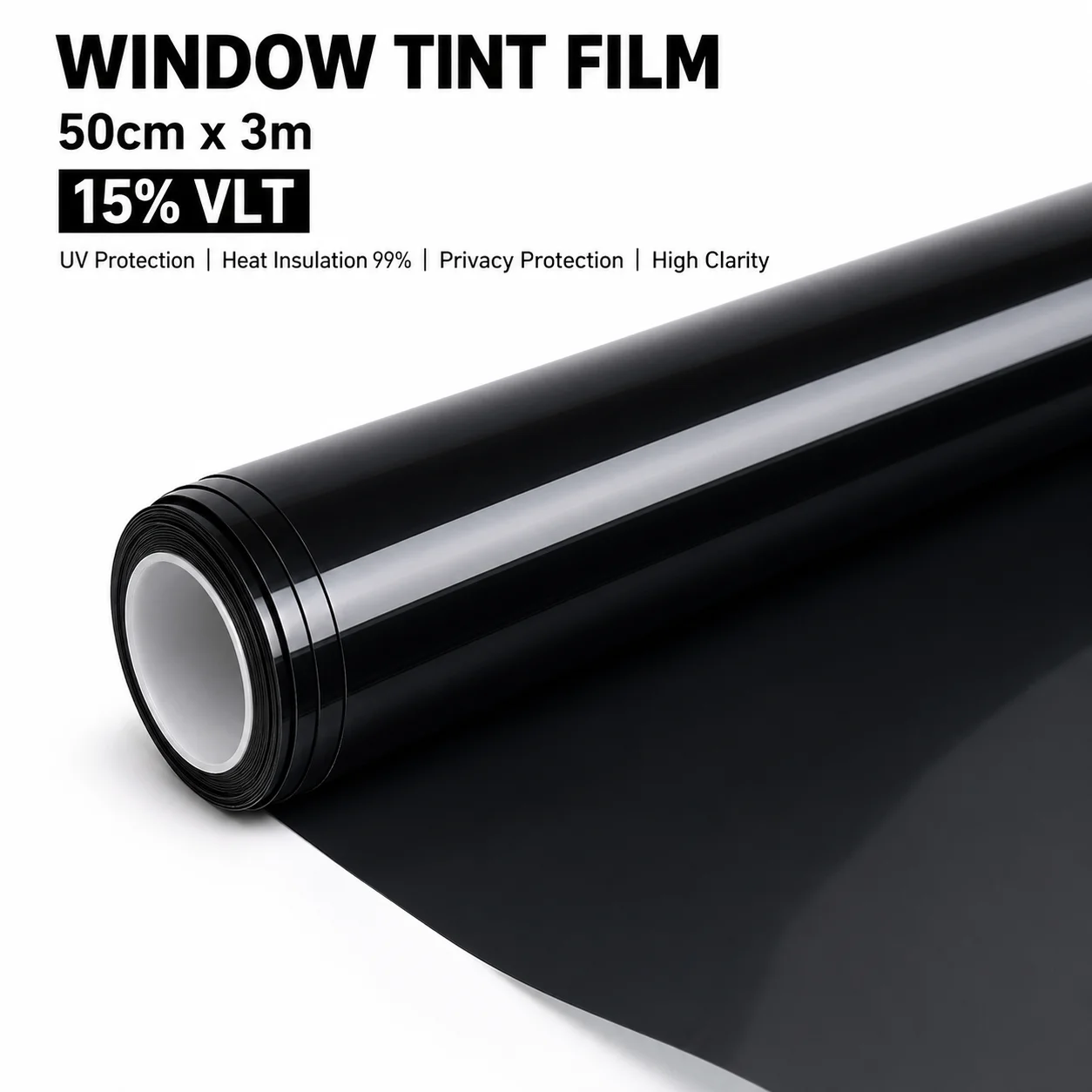 15% VLT Dark Black Vehicle Window Sun Shade Tint Film 50cmX300cm IR Blocking Heat Proof Glass Film Van Adhesive Sedan Easy Solar
15% VLT Dark Black Vehicle Window Sun Shade Tint Film 50cmX300cm IR Blocking Heat Proof Glass Film Van Adhesive Sedan Easy Solar