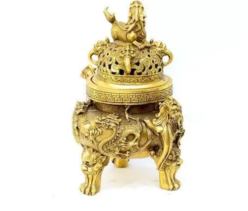 Chinese Old Bronze Gilt Dragon Foo Dog Lion Beast Statue Incense Burners Censer
Chinese Old Bronze Gilt Dragon Foo Dog Lion Beast Statue Incense Burners Censer