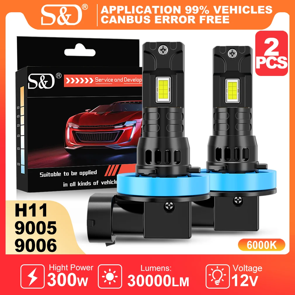 S&D H11 LED Headlight Bulb 9005 HB3 9006 HB4 Car Fog Light 30000LM 300W Super Bright Auto CSP LED Lamp Canbus 6000K White 12V
S&D H11 LED Headlight Bulb 9005 HB3 9006 HB4 Car Fog Light 30000LM 300W Super Bright Auto CSP LED Lamp Canbus 6000K White 12V