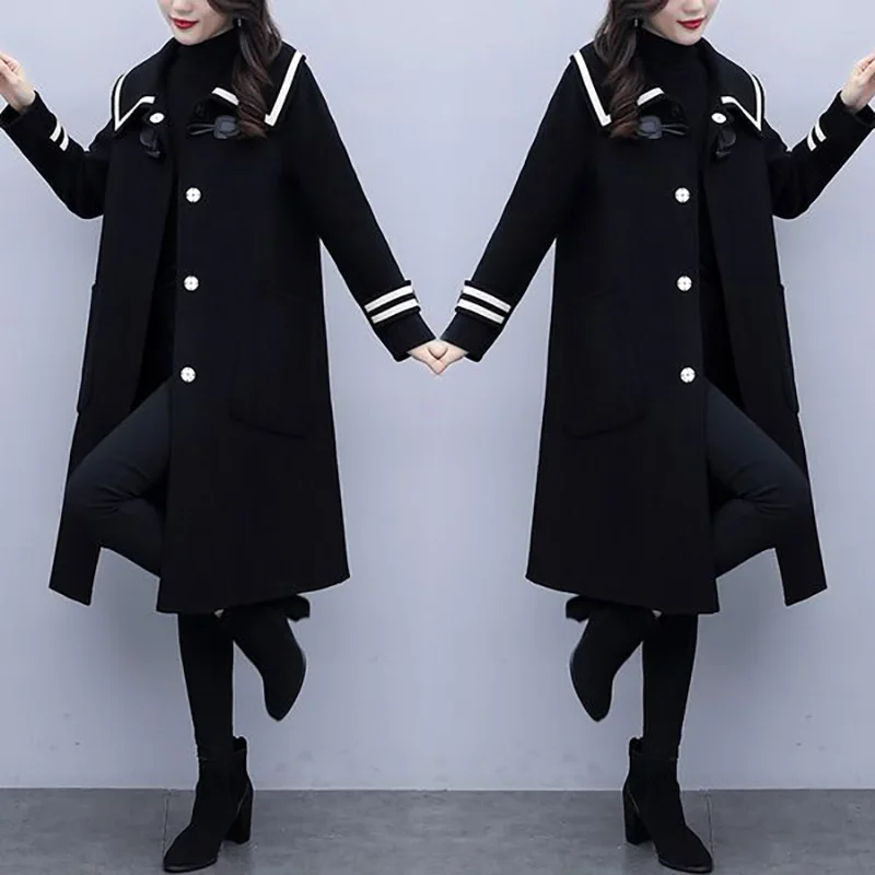 2023 Autumn Winter New Hepburn Fashion Slim Mid Length Naval Leader Fat Women's Style Big Wool Coat
2023 Autumn Winter New Hepburn Fashion Slim Mid Length Naval Leader Fat Women's Style Big Wool Coat