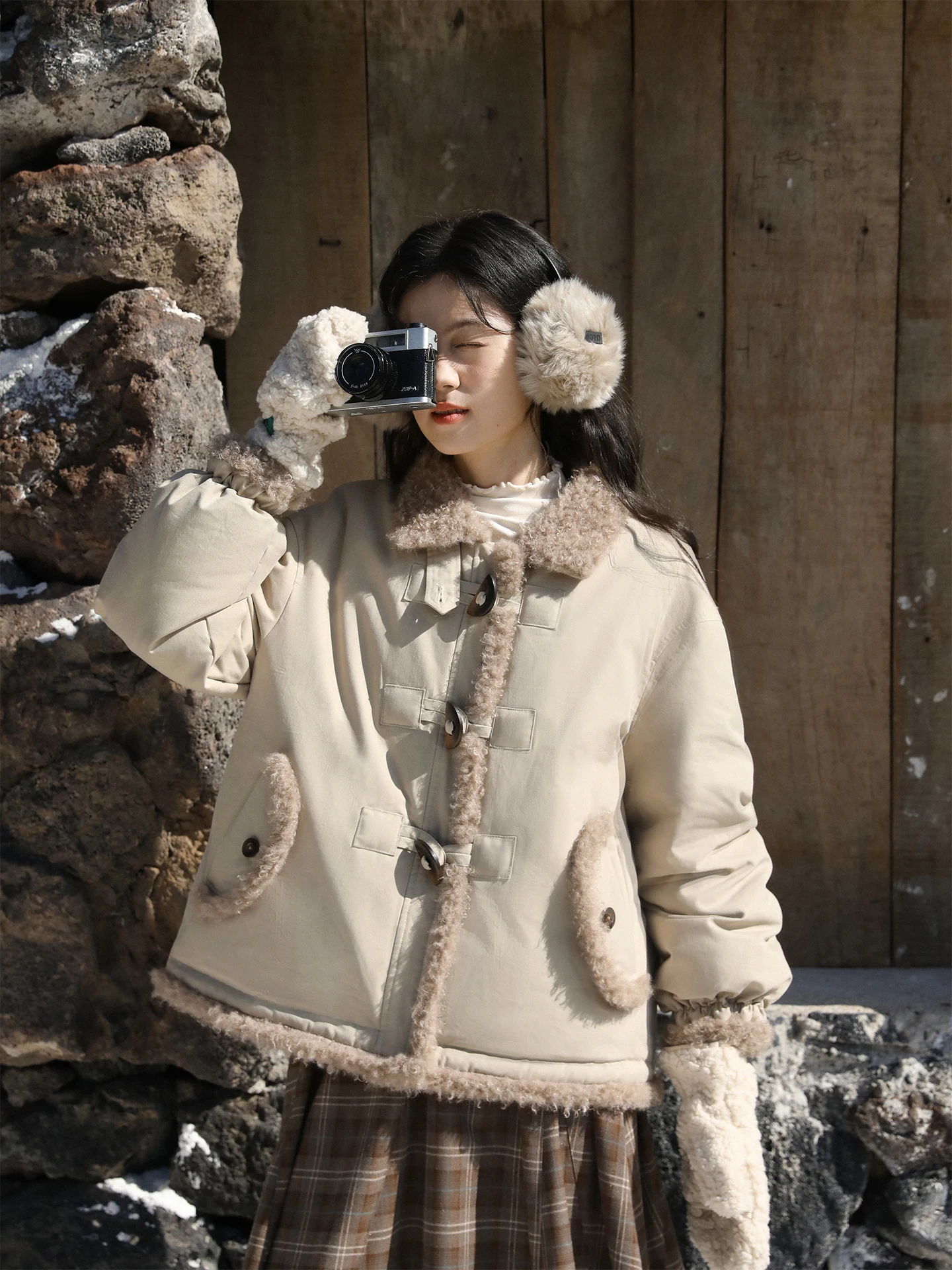 Nesoulum een Khaki Patchwork New National Stand down Jaet Women Winter Artistic Retro Loose ort Commute Outerwear
Nesoulum een Khaki Patchwork New National Stand down Jaet Women Winter Artistic Retro Loose ort Commute Outerwear