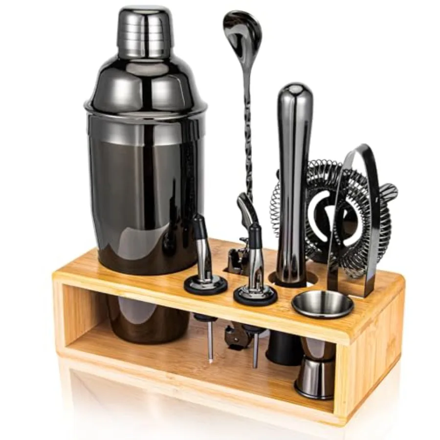 Набор для приготовления коктейлей Black Cocktail Shaker Set Premium из нержавеющей стали 18/8, комплект бармена для миксологии со стильной бамбуковой подставкой, 10 предметов, барные инструменты
Набор для приготовления коктейлей Black Cocktail Shaker Set Premium из нержавеющей стали 18/8, комплект бармена для миксологии со стильной бамбуковой подставкой, 10 предметов, барные инструменты