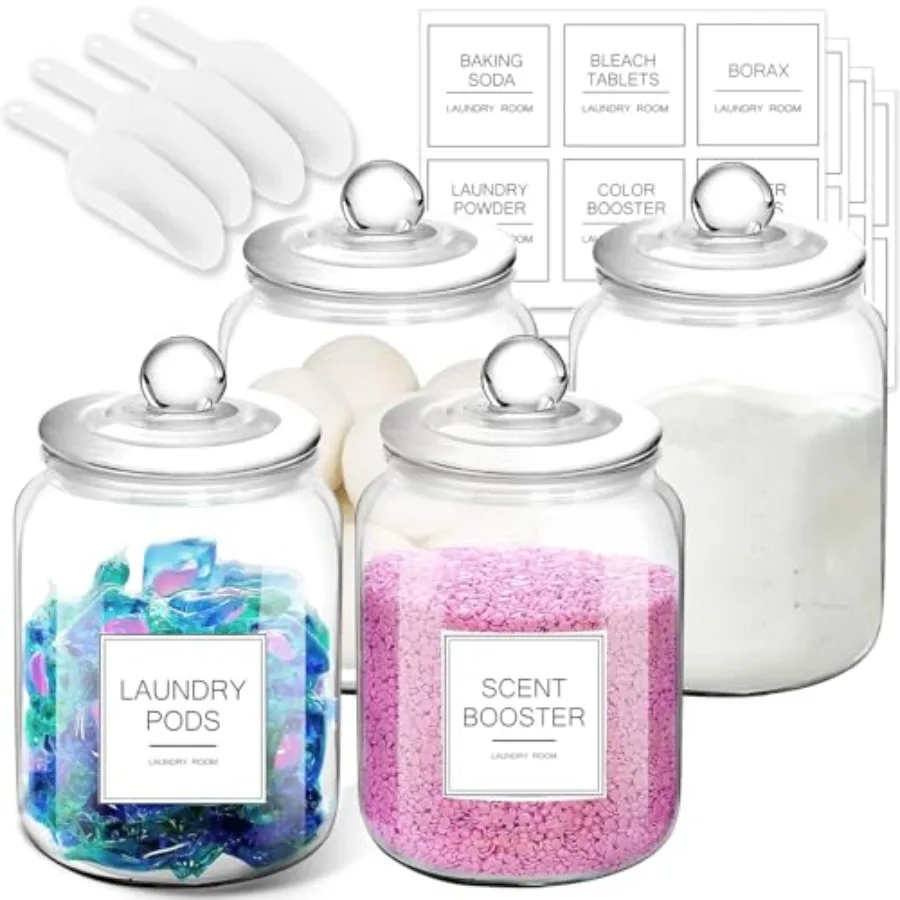 Half Gallon Glass Jars - Large Airtight Containers with Scoop and Labels for Organization and Storage Laundry Bath Room Kitchen
Half Gallon Glass Jars - Large Airtight Containers with Scoop and Labels for Organization and Storage Laundry Bath Room Kitchen