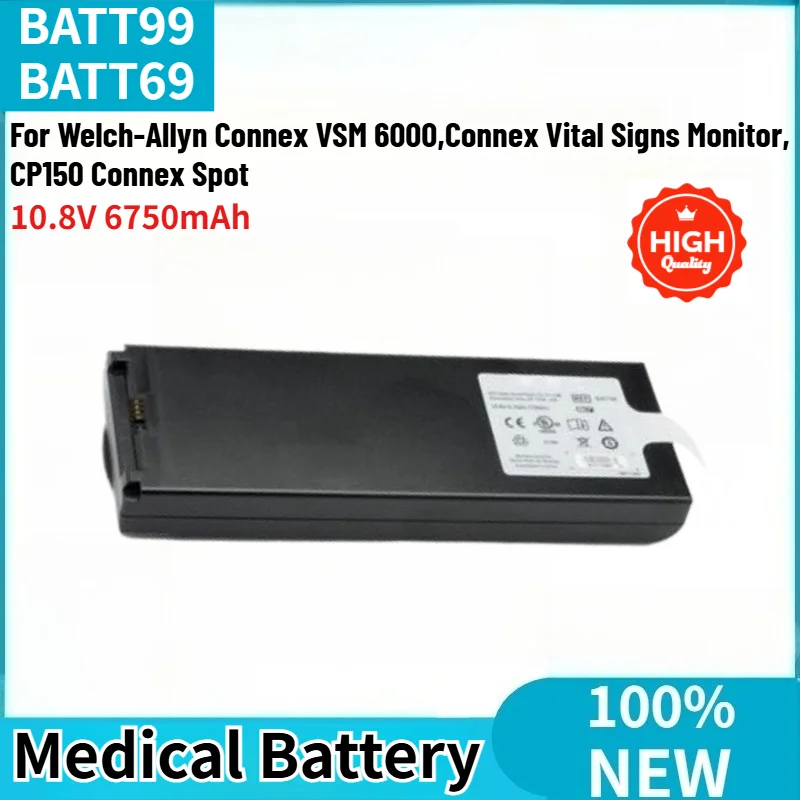 BATT99 High Quality Medical Battery 10.8V 6750mAh for Welch-Allyn Connex VSM 6000,Connex Vital Signs Monitor,CP150 Connex Spot
BATT99 High Quality Medical Battery 10.8V 6750mAh for Welch-Allyn Connex VSM 6000,Connex Vital Signs Monitor,CP150 Connex Spot