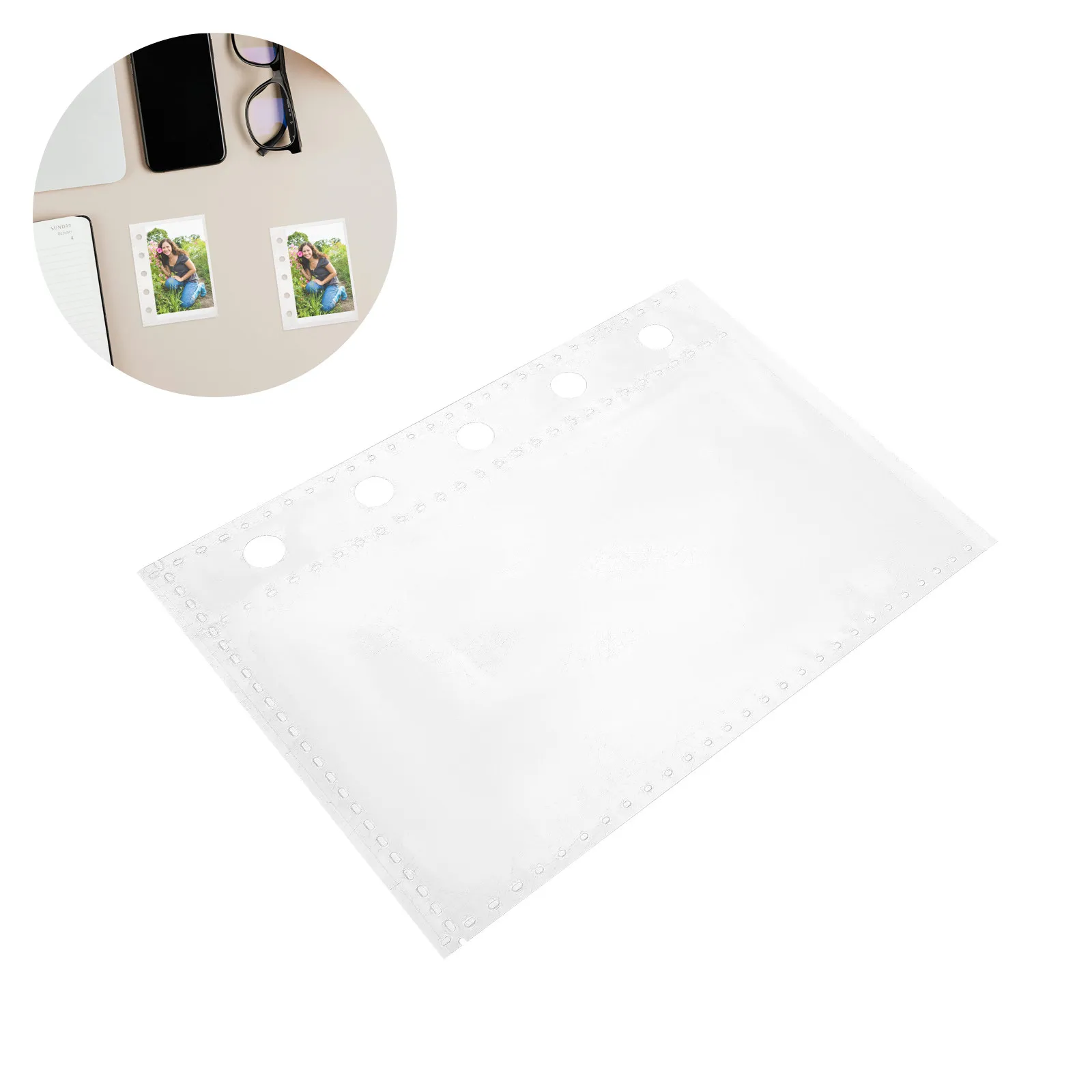 10 Sheets Transparent M5 Page Sleeves 5 Ring Binder Compatible Photo Card Holder Sheets Clear Plastic Card Pockets for Albums
10 Sheets Transparent M5 Page Sleeves 5 Ring Binder Compatible Photo Card Holder Sheets Clear Plastic Card Pockets for Albums