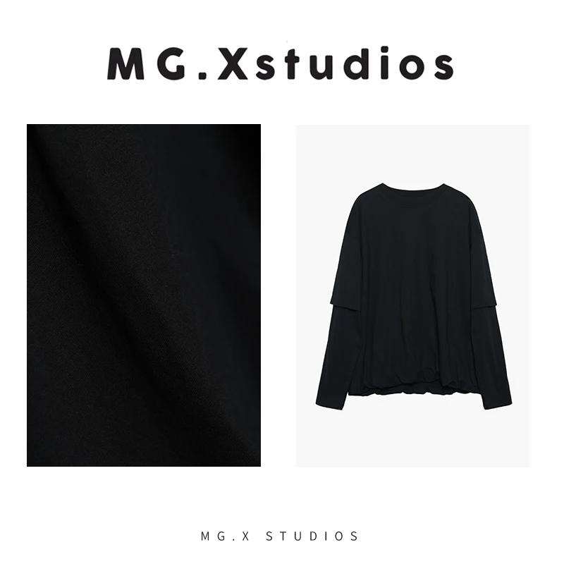 Loose Fit round Neck Sweatshirt Pure Color Patchwork Fake Two-Piece Women's Spring Top by Mo Qian MGX Suai Hua Design
Loose Fit round Neck Sweatshirt Pure Color Patchwork Fake Two-Piece Women's Spring Top by Mo Qian MGX Suai Hua Design
