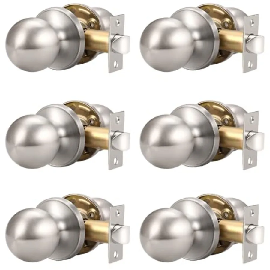 Satin Nickel Round Ball Door Knob, Classical Passage Hallway Closet Door Handles, None-Locking
Satin Nickel Round Ball Door Knob, Classical Passage Hallway Closet Door Handles, None-Locking