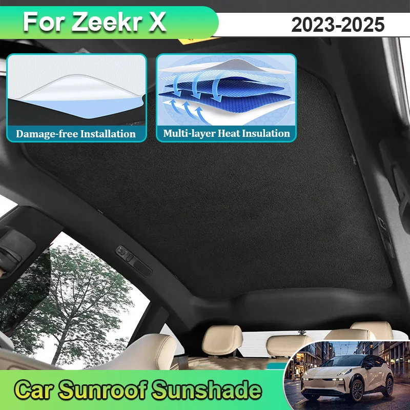 For Zeekr X Accesories BX1E 2023 2024 2025 Panoramic Sunroof Insulation Roof Visor Heat Insulation Cooling Summer Auto Sunshades
For Zeekr X Accesories BX1E 2023 2024 2025 Panoramic Sunroof Insulation Roof Visor Heat Insulation Cooling Summer Auto Sunshades