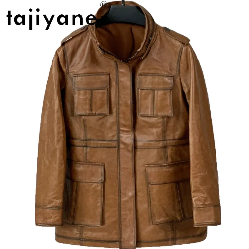TAJIYANE Genuine Leather Jacket Woman Mid-length Trench Leather Coat Sheepskin Jackets for Woman Clothing Chic Jaqueta Vintage
TAJIYANE Genuine Leather Jacket Woman Mid-length Trench Leather Coat Sheepskin Jackets for Woman Clothing Chic Jaqueta Vintage